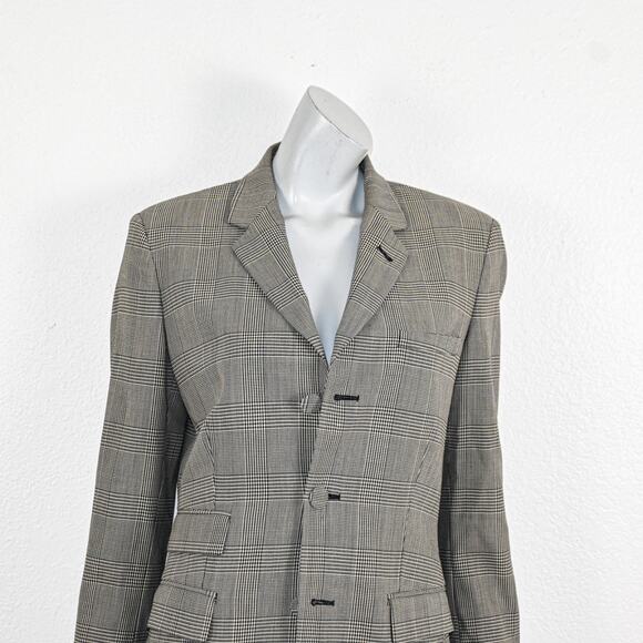 Jean Paul Gaultier Classique Paris Blazer jacket Grey glen plaid wool sz 10 - Picture 9 of 13